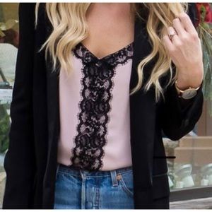 EXPRESS Camisole Lace Thin Strap Pink Medium M